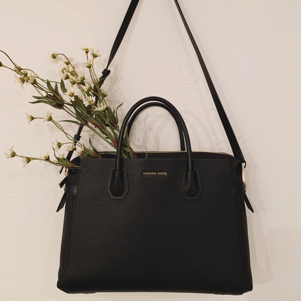Michael Kors Mercer Large Pebbled Leather Satchel